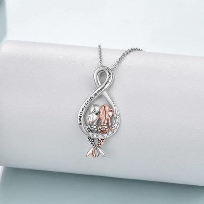 Meerjungfrau-Halskette 925er Sterlingsilber Geschenkbox