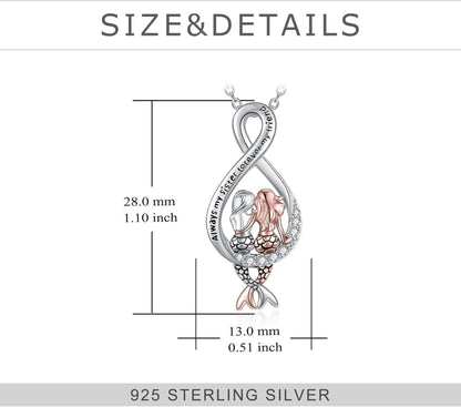 Meerjungfrau-Halskette 925er Sterlingsilber Valentinstagsgeschenk Für Mädchen Frauen