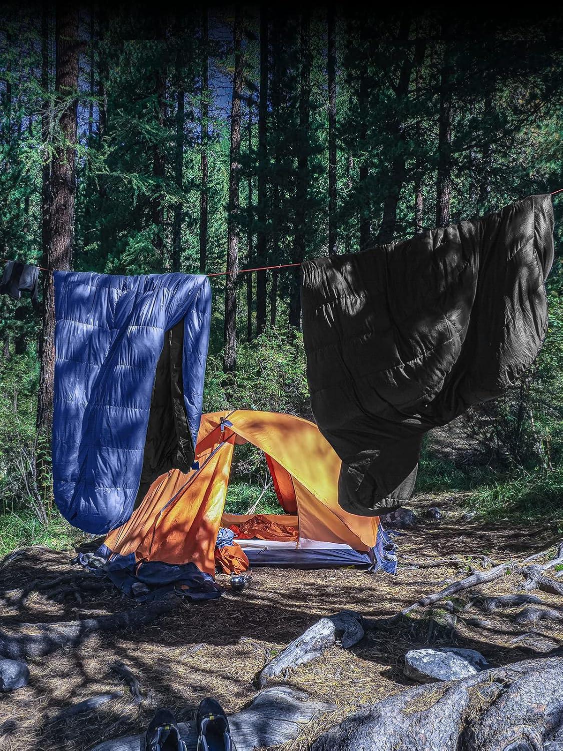 Forceatt Schlafsack Winter -7 Bis 20 Grad 4 Jahreszeiten Mumienschlafsack 210x80cm Schwarz