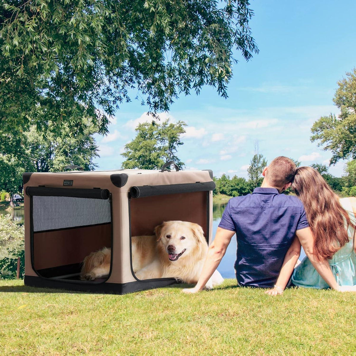 Faltbare Hundebox mit Stoffbezug – Sicher & Komfortabel für Reisen