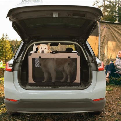 Faltbare Hundebox mit Stoffbezug – Sicher & Komfortabel für Reisen