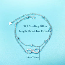Damen Armband Unendlichkeit & Herz 925 Sterling Silber Zirkonia