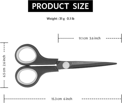 KUONIIY Titanbeschichtete Schere, ergonomisches Design, 15,3 cm