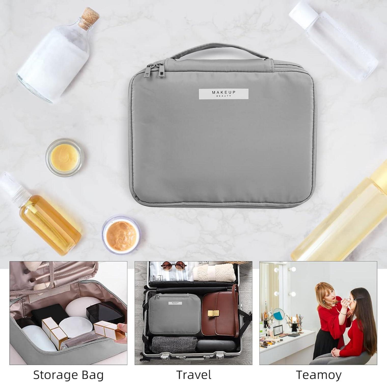 2er Set Damen Kosmetiktasche wasserdicht Grau