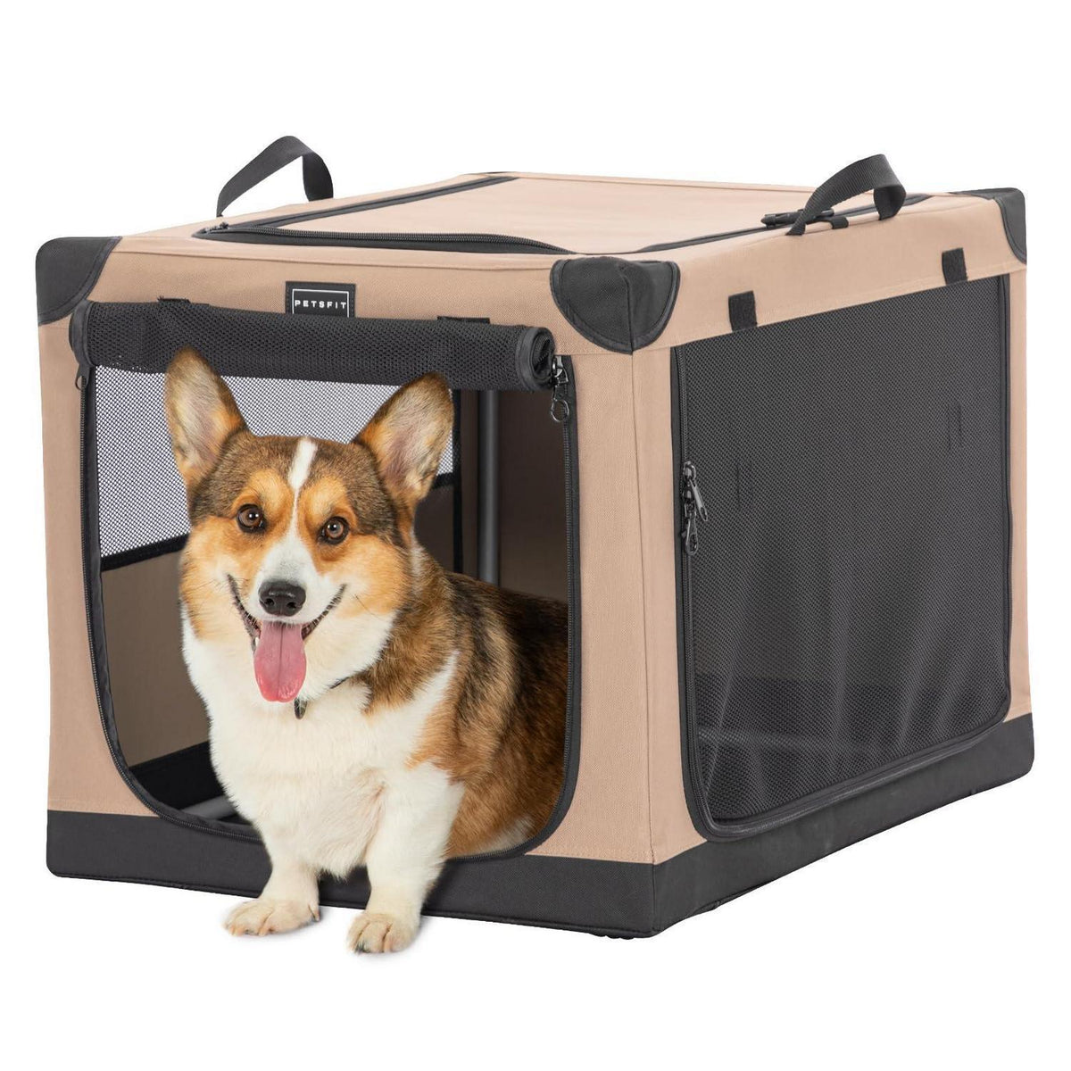 Faltbare Hundebox mit 3 Türen – Komfortabel & Sicher für Reisen