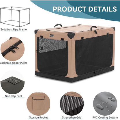 Faltbare Hundebox mit 3 Türen – Komfortabel & Sicher für Reisen