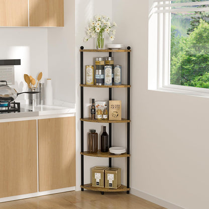Ruichang Eckregal Holz Standregal 143.5x29x29cm Schwarz