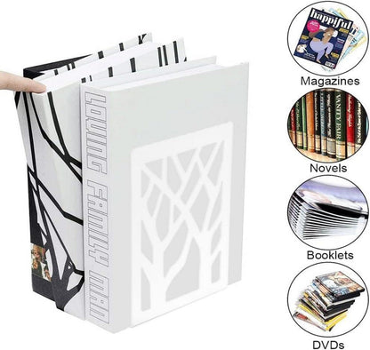 Buchstützen Metall Weiß 1 Paar 12x9x16cm für Regal Home Office