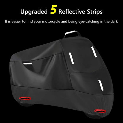 Motorradabdeckung 300D Wasserdichte Abdeckplane Oxford XXXXL Silber Schwarz