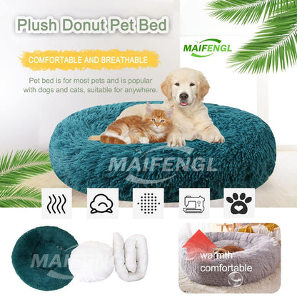 Flauschiges Hundebett Ø80cm – Waschbar & Rutschfest