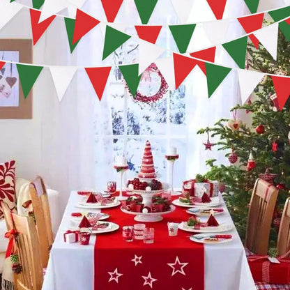 Weihnachts Wimpelkette Rot Grün Weiß – 90cm Partydeko