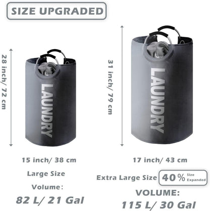 Wäschekorb 115L Faltbar mit Griff Oxford Aluminium Grau