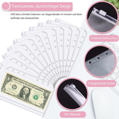 A6 Budget Planner Deutsch Geld Organizer Binder Taschen Sparbuch