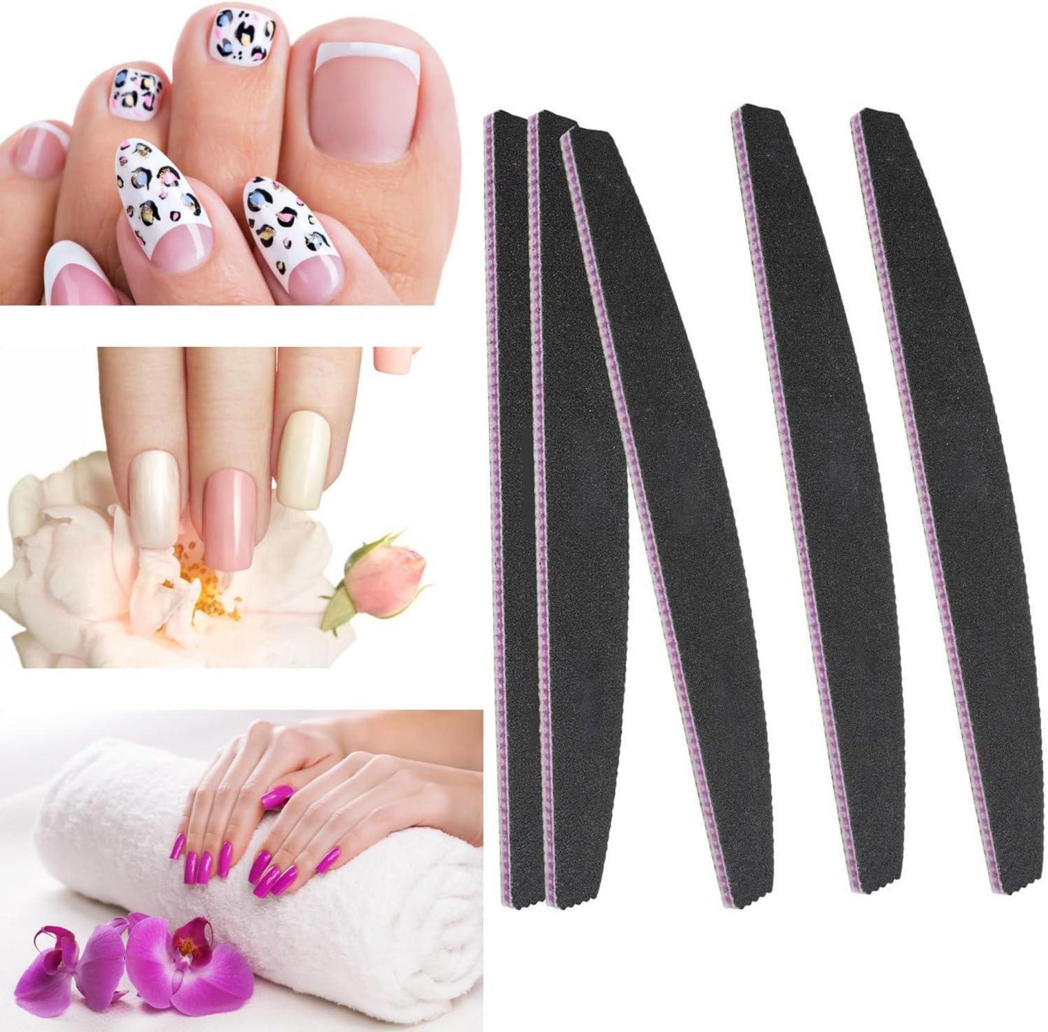 Kafeiya Nagelfeile Set 5 Stück 100/180 für Gelnägel Schwarz