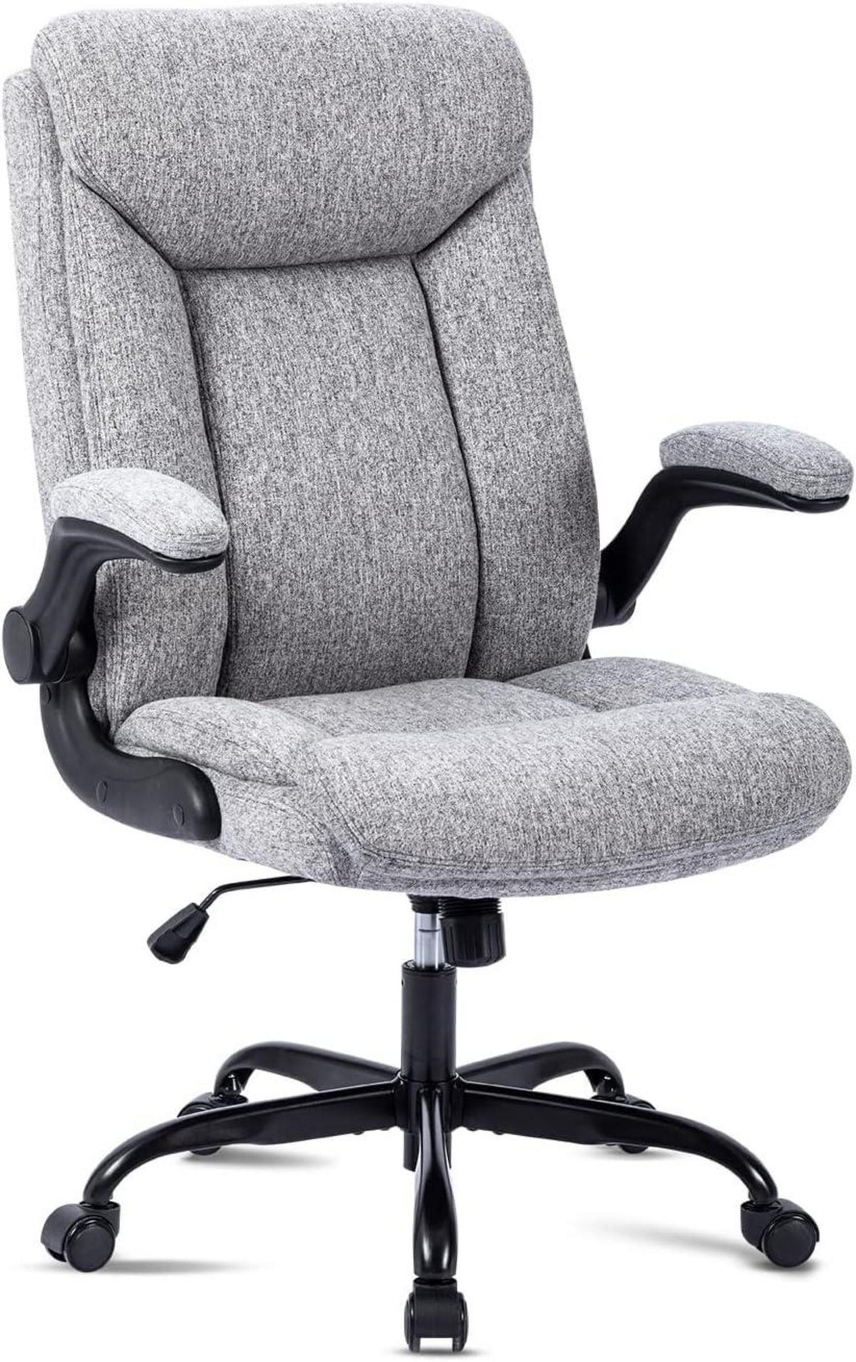 Ergonomischer Bürostuhl mit Armlehne - Höhenverstellbar - Grau Stoff