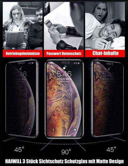 3er Set Matt Blickschutzfolien für Apple iPhone 14 Pro Max