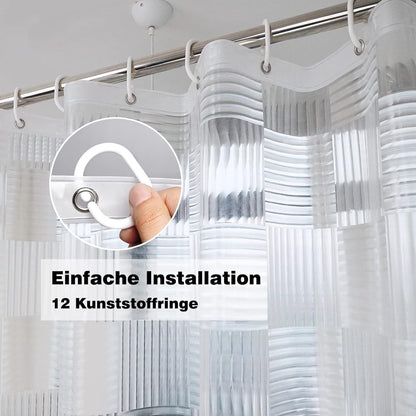 Transparenter Duschvorhang 180x180cm Wasserdicht Anti-Schimmel EVA Plastik