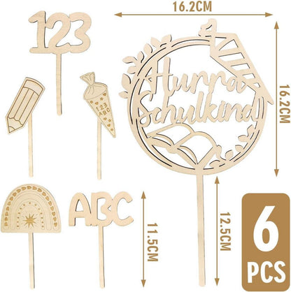 Universelle Einschulung Cake Topper Holz Kuchendeko