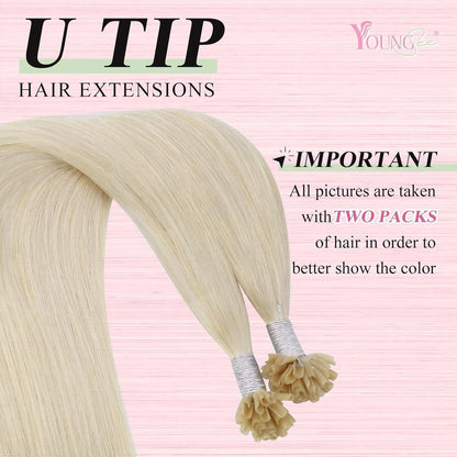 Echthaar Bonding Extensions Blond 35cm – Platinblond