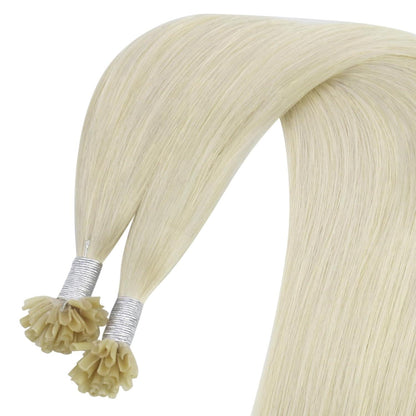 Echthaar Bonding Extensions Blond 35cm – Platinblond