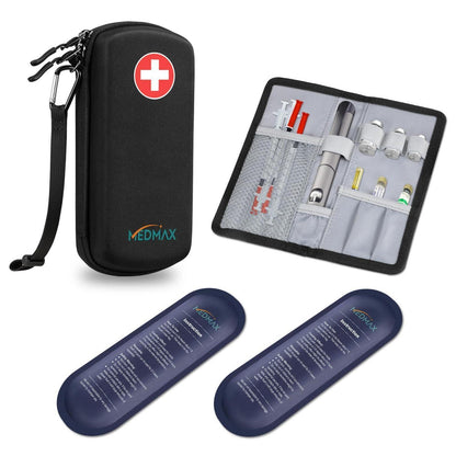 Insulin Kühltasche mit 2 Kühlakkus – Tragbare Diabetikertasche