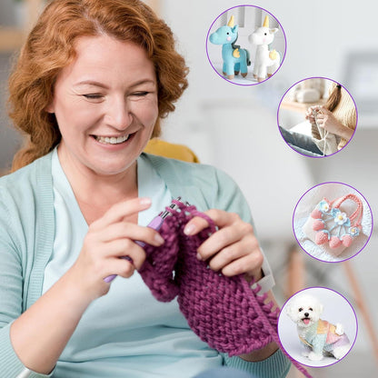 47-teiliges Häkelset volle Größe ergonomische Gummigriffe lila