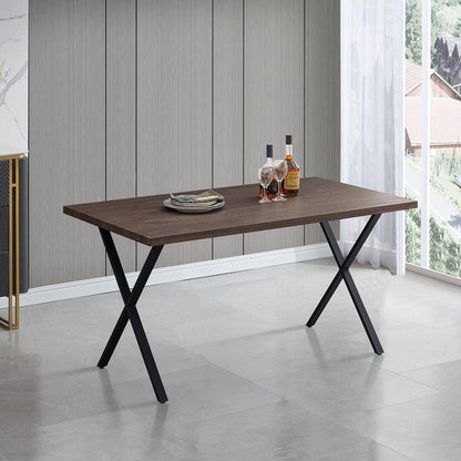 Esstisch Set 140x80cm mit 4 Samtstühlen Braun