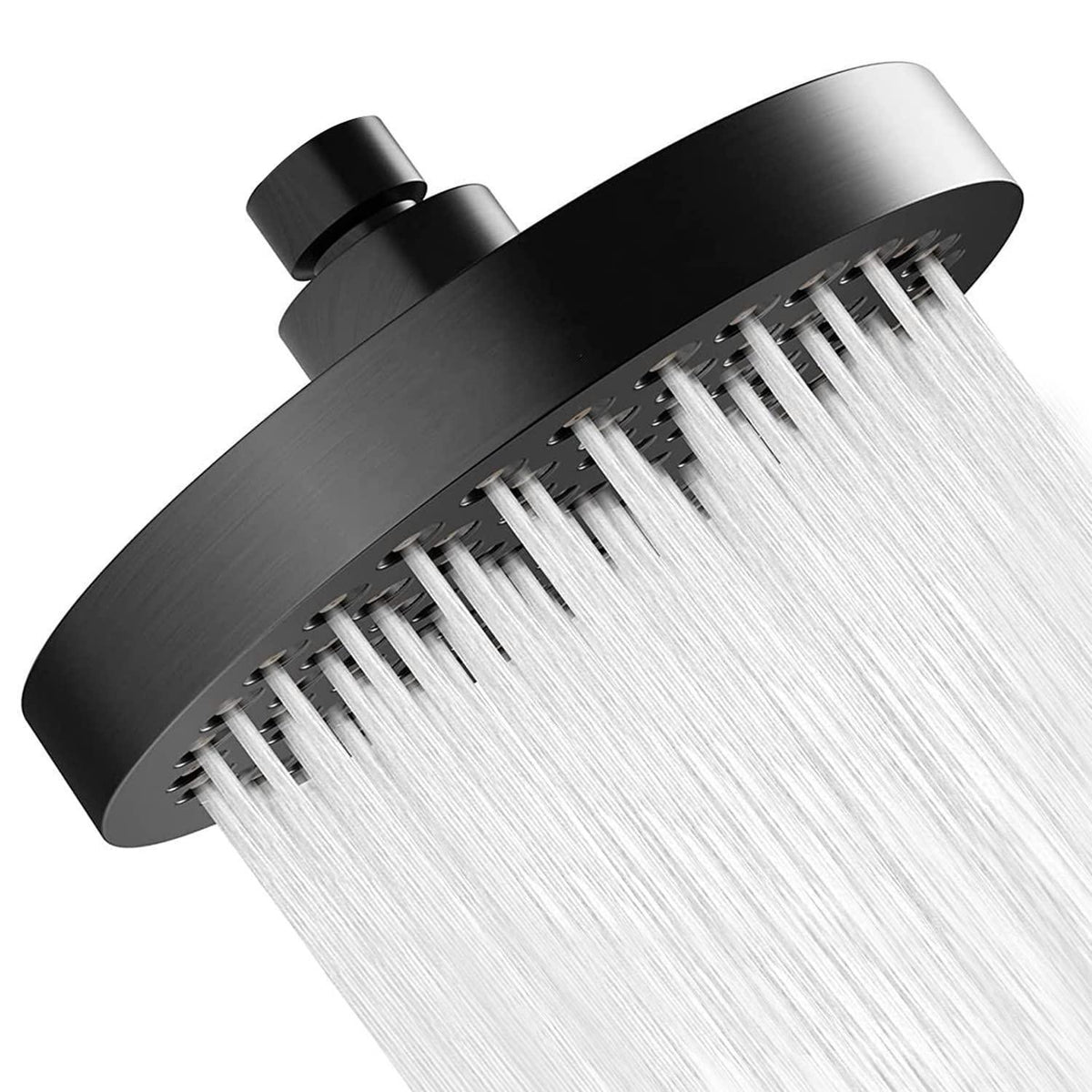 Regendusche 6 Zoll Schwarz, Verstellbar & Anti-Kalk