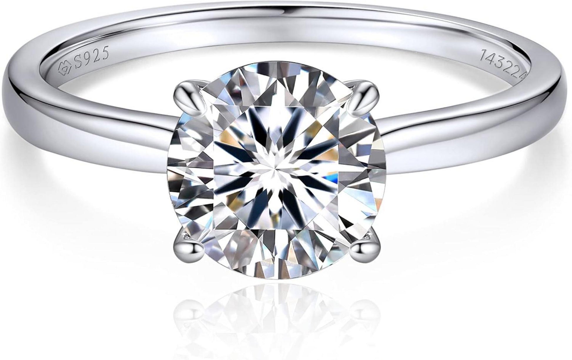 Verlobungsring Damen 1-2 Karat Moissanit 925 Silber D