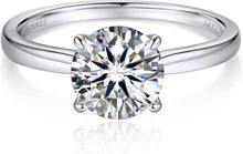 Verlobungsring Damen 1-2 Karat Moissanite Solitär 925 Silber D VVS1
