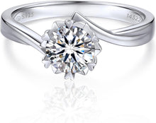 Moissanite Verlobungsring Damen Schneeflocke 1 Karat Silber925