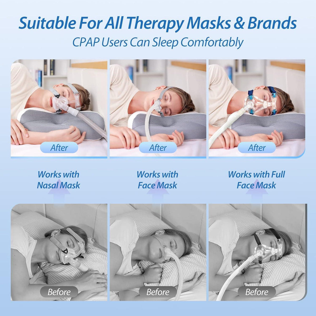 CPAP Memory Foam Kissen für Seitenschläfer, Luftlecks reduzieren