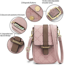 MUIIKOLA RFID-Handytasche Damen Leder groß Umhängetasche