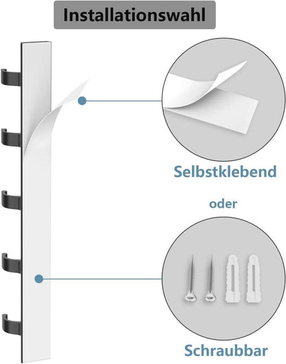 Kleiderhaken Wand Schwarz 5 Haken 30cm Garderobenhaken Ohne Bohren
