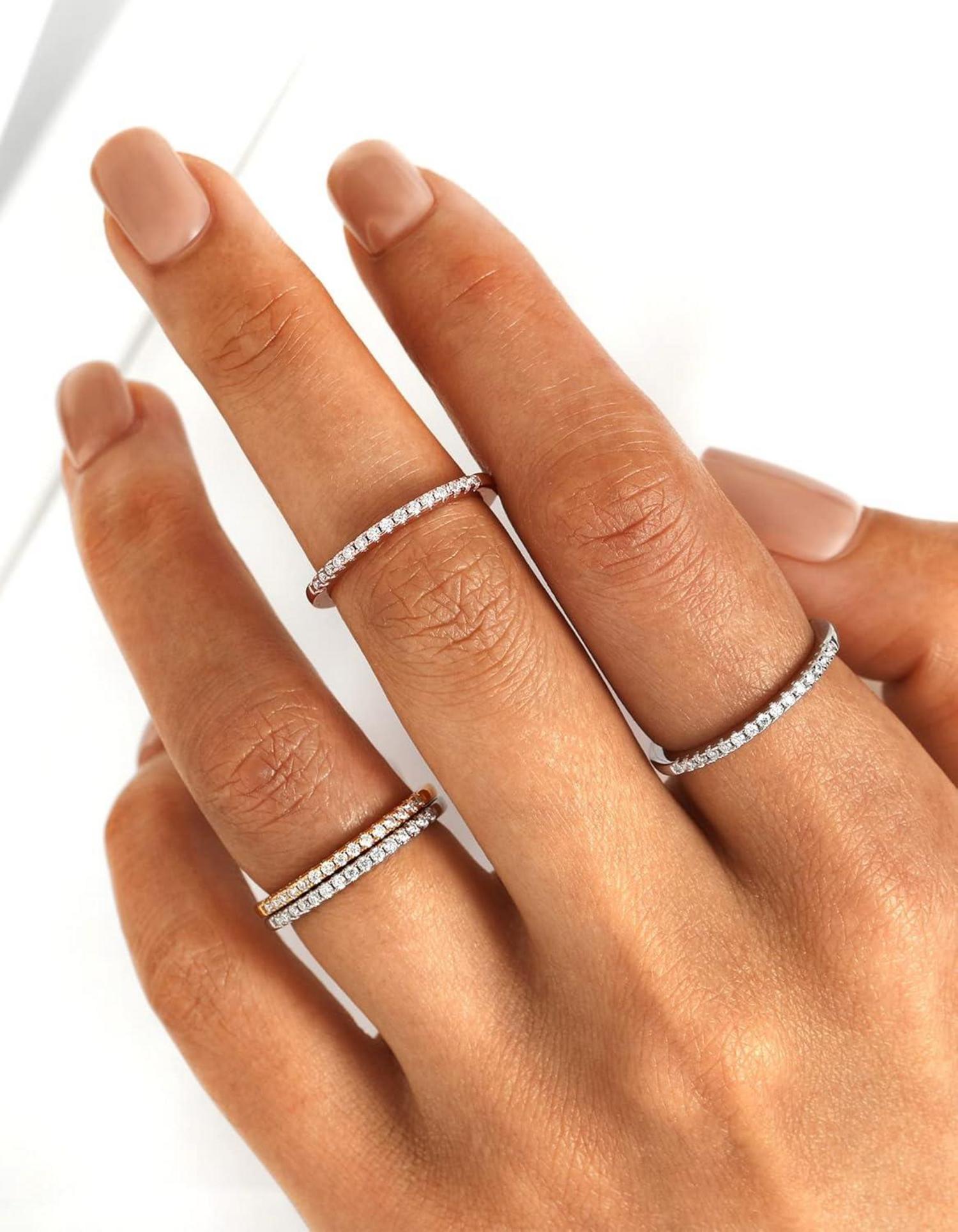 Moissanit Diamant Verlobungsring Silber 925 Ehering 0.15ct
