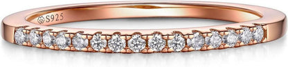 Moissanit Verlobungsring Ehering Silber 925 Bandring Rose