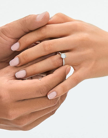 Verlobungsring Damen 1 Karat Moissanite Diamant 925 Silber VVS1 D Farbe Rose