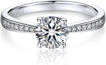 Moissanite Verlobungsring 1 Karat Damen 925 Sterling Silber VVS1