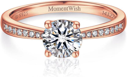 Verlobungsring Damen 1 Karat Moissanite Diamant 925 Silber VVS1 D