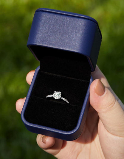 Verlobungsring Damen 1 Karat Moissanit Diamant VVS1 D Farbe 925 Silber