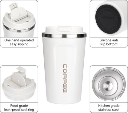 Isolierbecher to go, 380ml Edelstahl Thermobecher