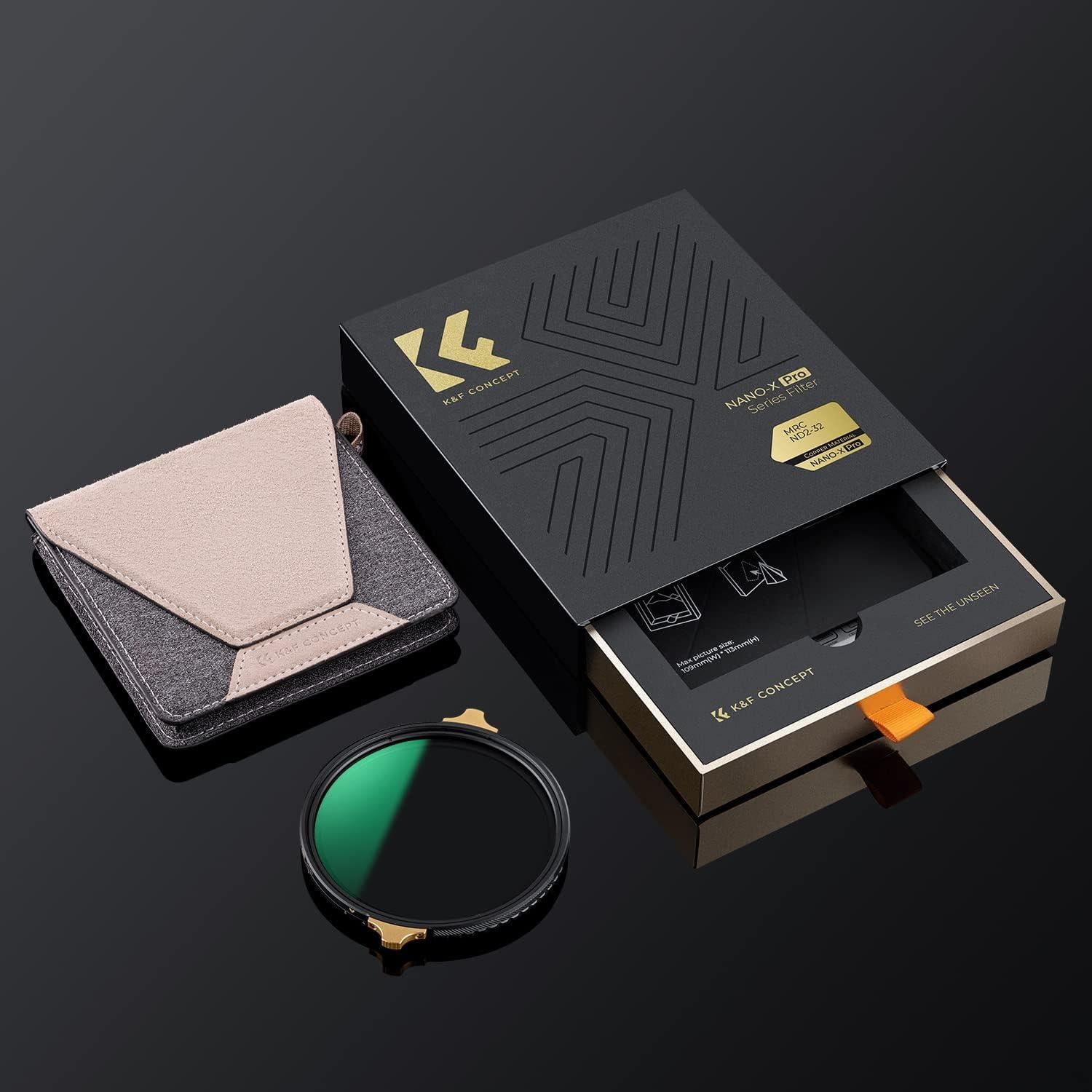 82mm K&F Concept Nano-X PRO Variabler ND Filter ND2-32 1-5 Stop
