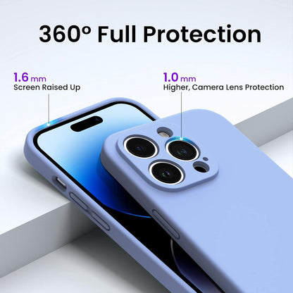 ORNARTO iPhone 14 Pro Max Hülle 6,7 Zoll 2022 + 2 Panzerglasfolien - Silikon Gel