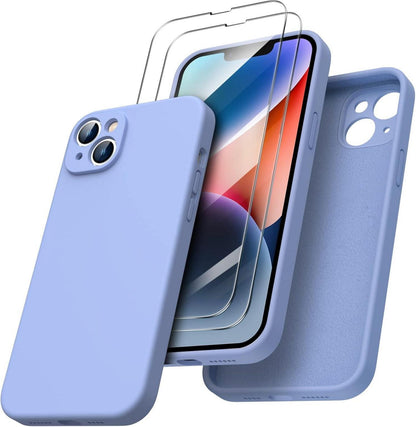 iPhone 14 Plus Hülle 6,7 Zoll mit Panzerglasfolie und Silikon Case