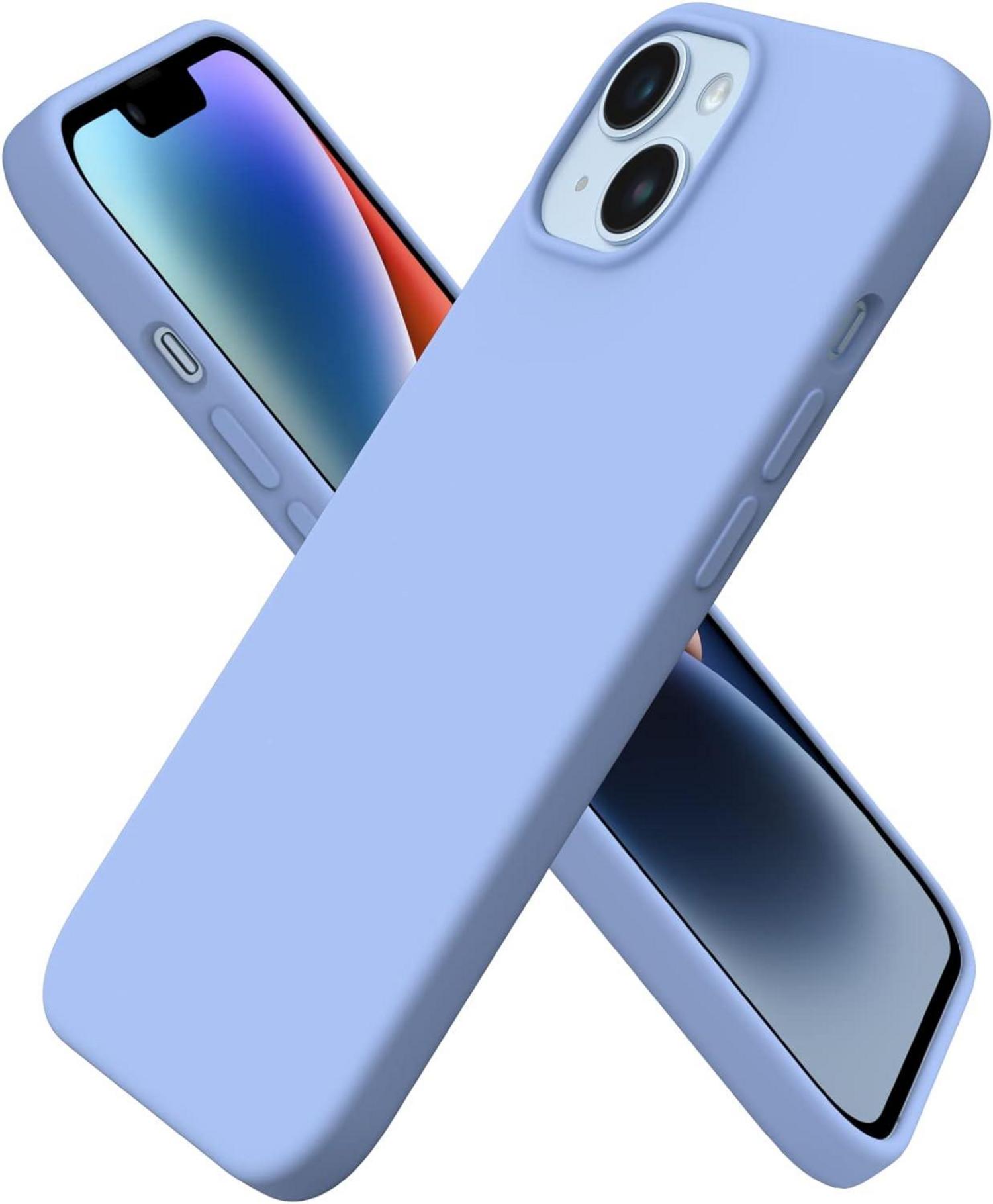 iPhone 14 Silikonhülle 6,1 Zoll Flüssig Hellblau Schutz