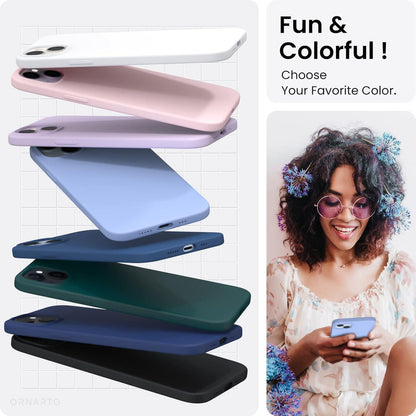 ORNARTO iPhone 14 Hülle 6,1 Zoll 2022 Silikon Case Hellblau Schutz