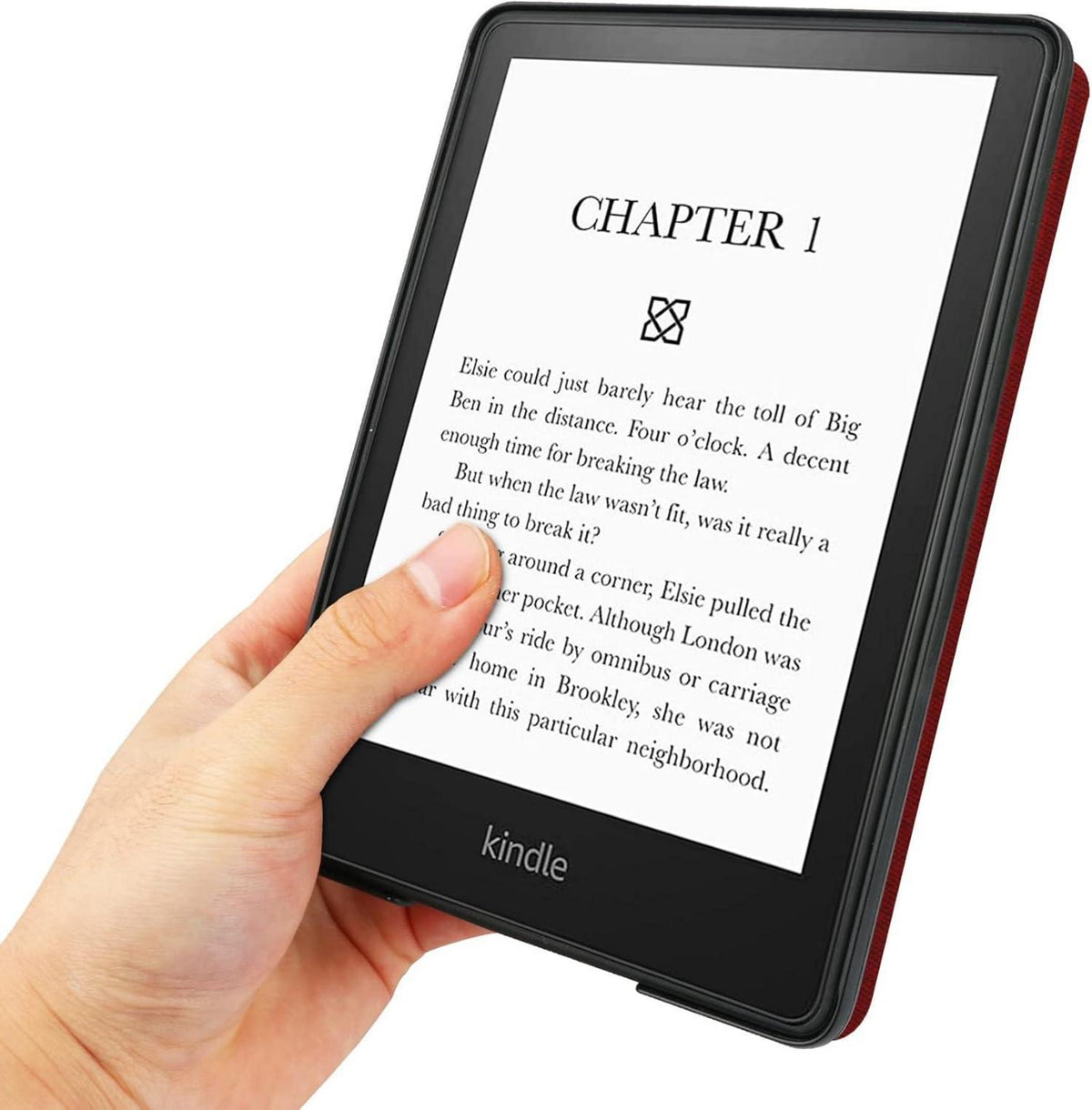 Ultraflache Kindle Hülle 6'' 11. Gen 2022 Slim PU Leder Cover Malerei Weinrot
