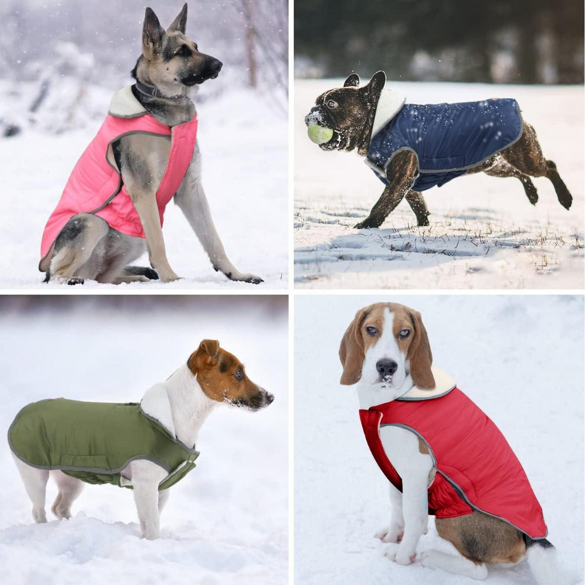 Hunde Wintermantel Fleece winddicht warm wasserdicht reflektierend Pink XXXL