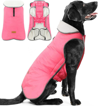 Hunde Wintermantel wasserdicht Fleece gefüttert XXL Pink