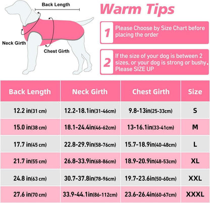 Hunde Wintermantel wasserdicht Fleece gefüttert XXL Pink